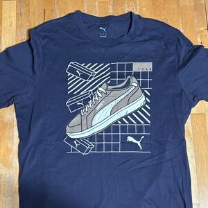 Puma Men's Navy Blue Graphic Tee